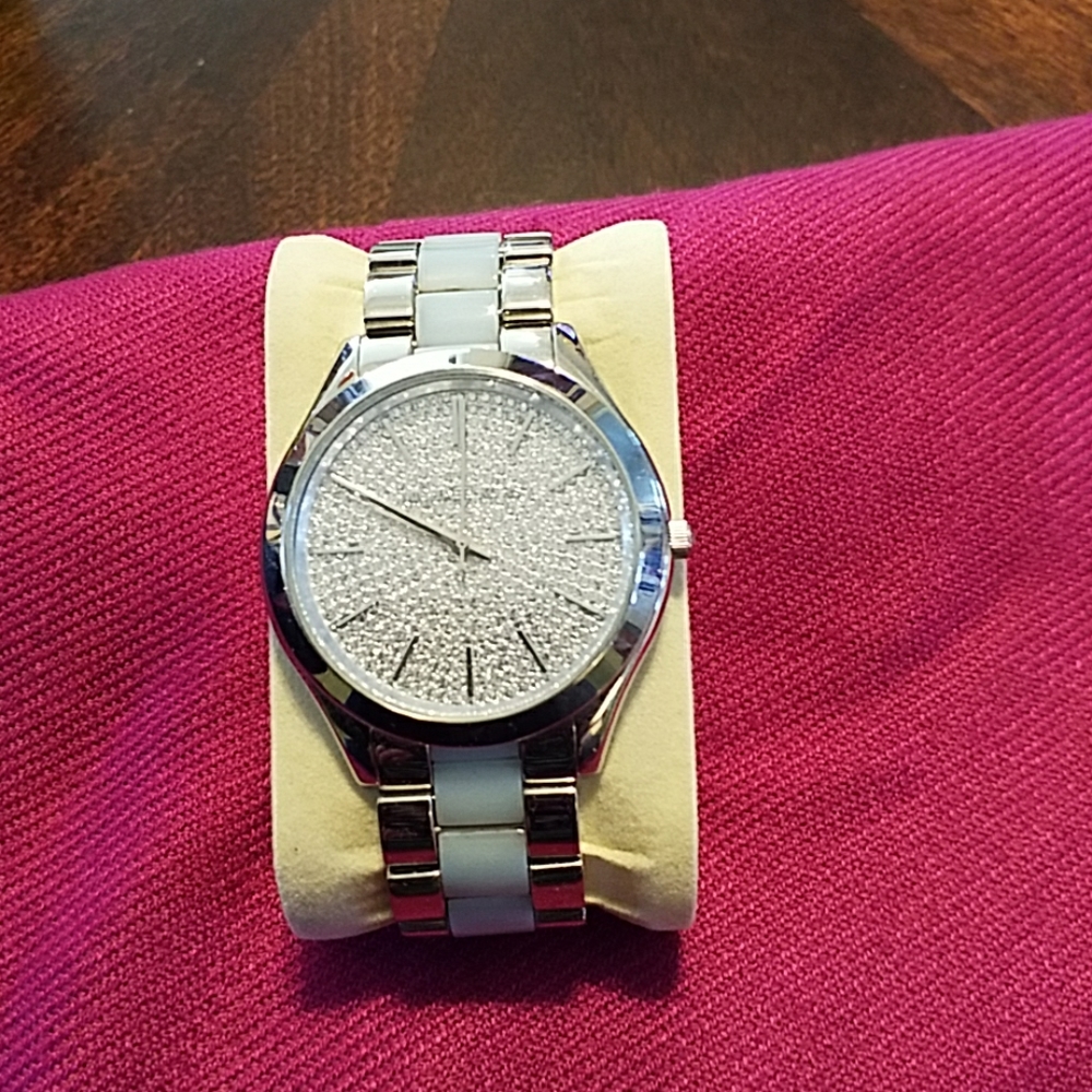 COPY - Michael Kors silver/blue watch Model #MK-4297